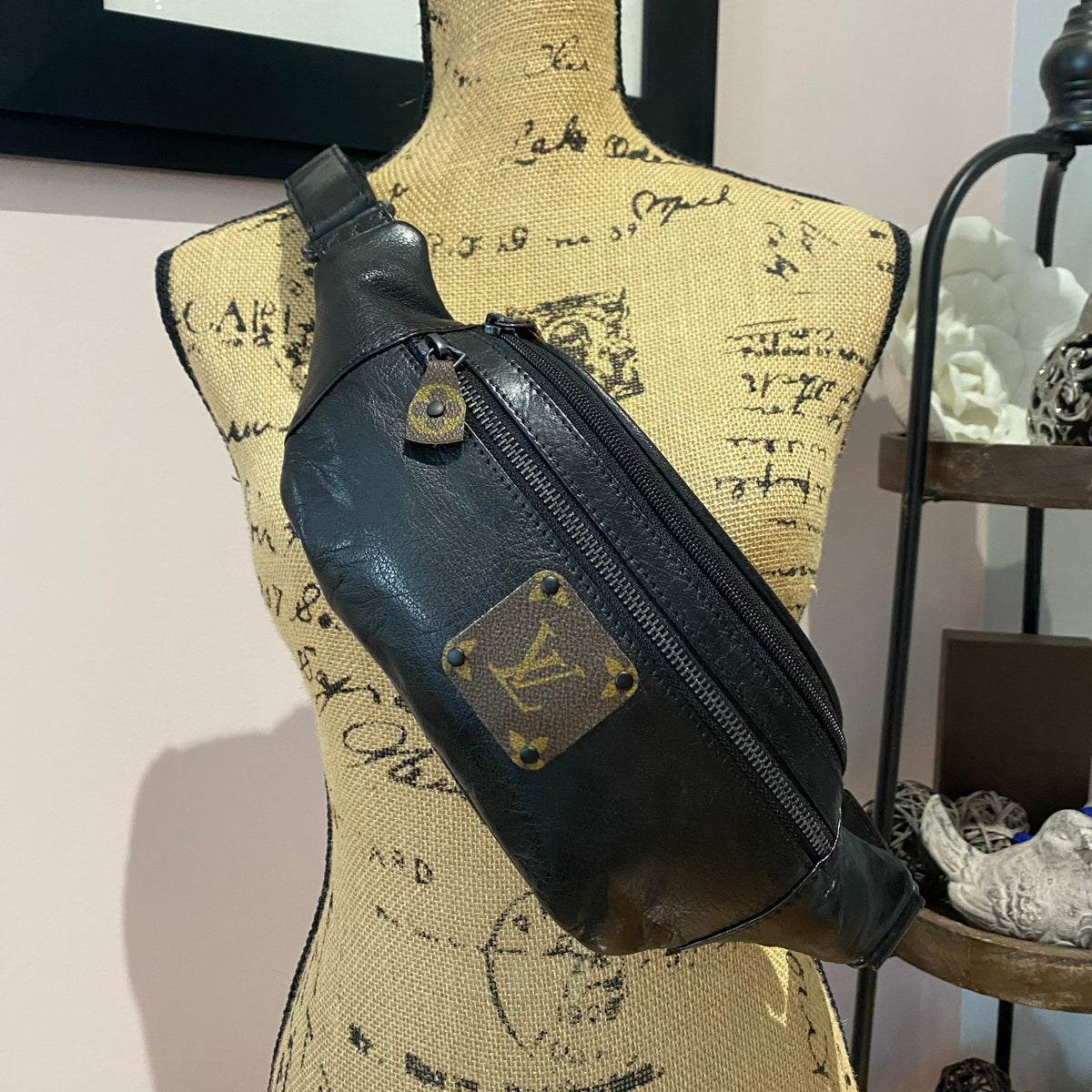 Cognac Leather Sling Bag/Fanny Pack/Bumbag - Monogram LV – Beauty
