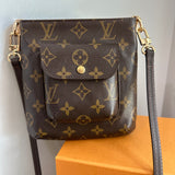 The Junco Crossbody - Vintage Monogram  LV in Dark Brown