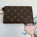 The Junco - Upcycled LV Monogram Wristlet