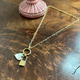 Upcycled LV Lock Charm Necklace on Gold Filled Chain