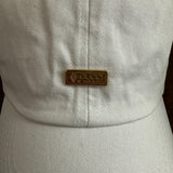 Upcycled Gold Gucci Tag Hat in White (undistressed)