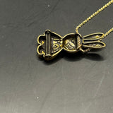 Bronze LV Bunny Charm on Gold-Filled Rolo Chain Necklace