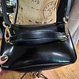 The Junco Crossbody/Clutch - Larger Vintage Gucci Bamboo Cosmetic Bag in Black Leather