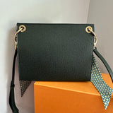 The Swan Crossbody - Vintage LV Taiga Leather in Dark Green