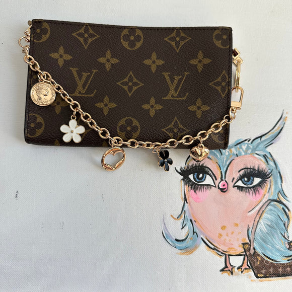 The Junco - Upcycled LV Monogram Wristlet