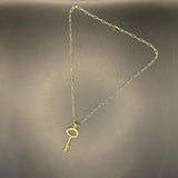 Authentic LV Key on Gold-Filled Paperclip Chain Necklace