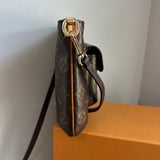 The Junco Crossbody - Vintage Monogram  LV in Dark Brown