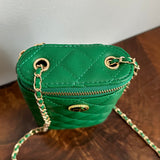 Button Bag - Quilted Green Phone Crossbody with Gucci GG Button