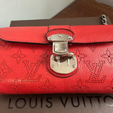 The Junco Wallet on Chain - Vintage LV Mahina in Red Leather