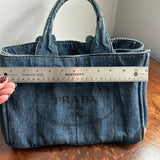 The Albatross Shoulder Bag in Blue Denim Prada