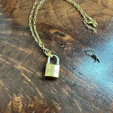 Upcycled Gucci Padlock on Brass Chain