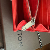 The Junco Wallet on Chain - Vintage LV Mahina in Red Leather