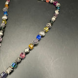 LV Pendant on Multi-color Swarovski Crystal Necklace