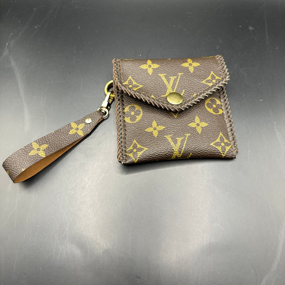 The Cardinal Card Holder/Wallet/Wristlet - Monogram in Chocolate