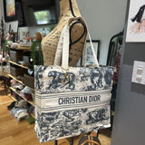 The Tote Bag - Canvas Dior in Cream/Graphite