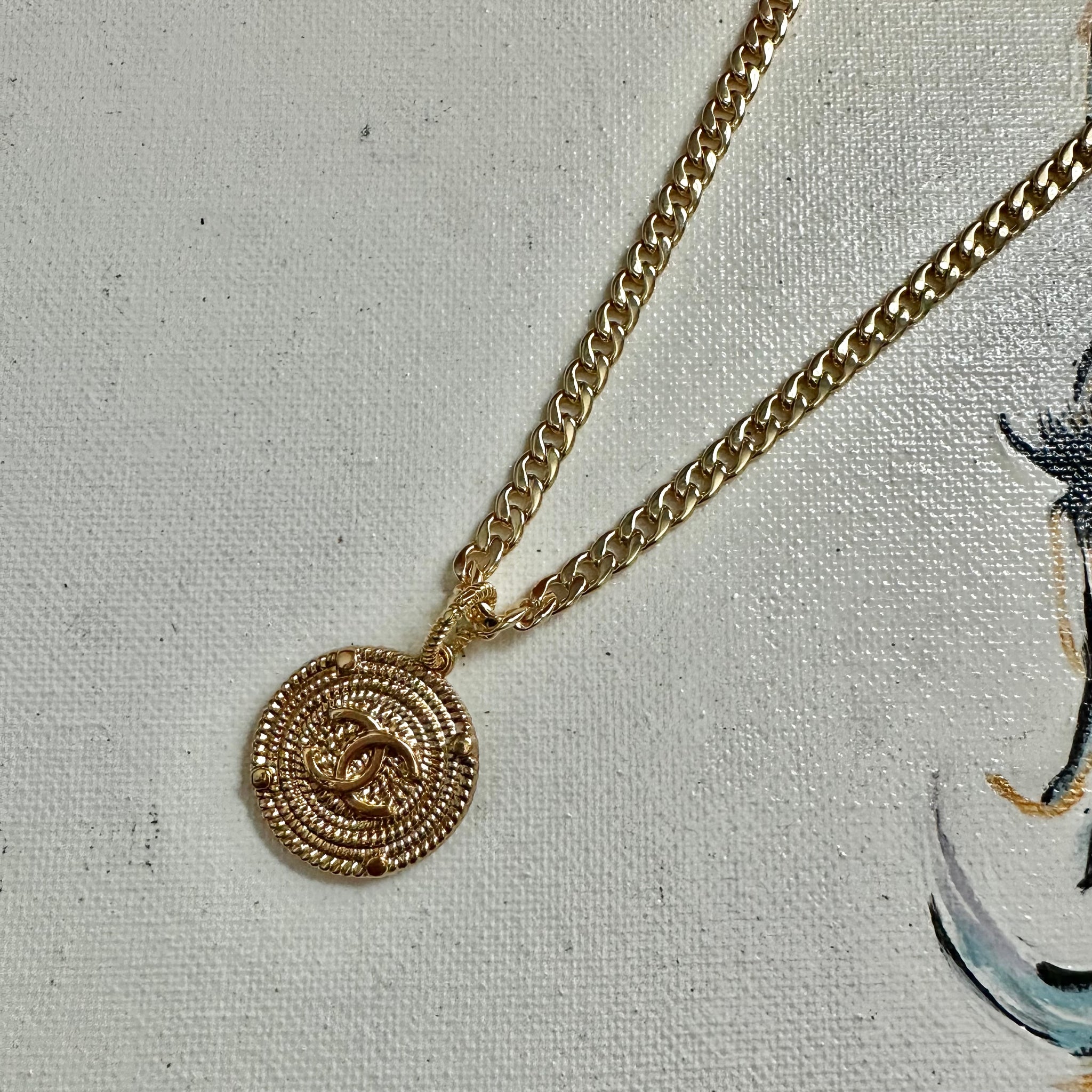 Louis Vuitton Gold Coin Charm Necklace Chain: 23 - Depop