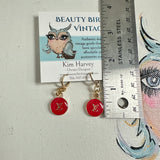 Upcycled LV Earrings in Red