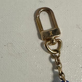 Upcycled LV Shirt Bag Charm in Blue/Yellow