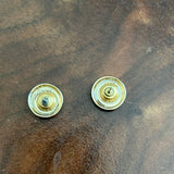 Upcycled Black/Gold Prada Button Earring Studs