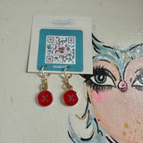 Upcycled LV Necklace/Earring Set in Red