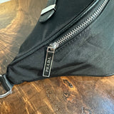 Black Nylon (Black) Prada Tag Sling/Fanny Bag