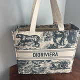 The Tote Bag - Canvas Dior in Cream/Graphite