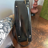 The Junco Crossbody/Clutch - Larger Vintage Gucci Bamboo Cosmetic Bag in Black Leather (Vertical)