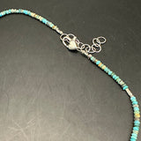 Green LV Pendant on Turquoise Beaded Necklace