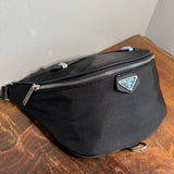 Black Nylon (Black) Prada Tag Sling/Fanny Bag