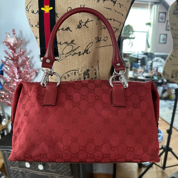 The Full Falcon Crossbody/Handbag - Vintage Gucci in Red Canvas