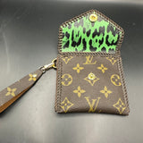 The Cardinal Card Holder/Wallet/Wristlet - Monogram in Chocolate