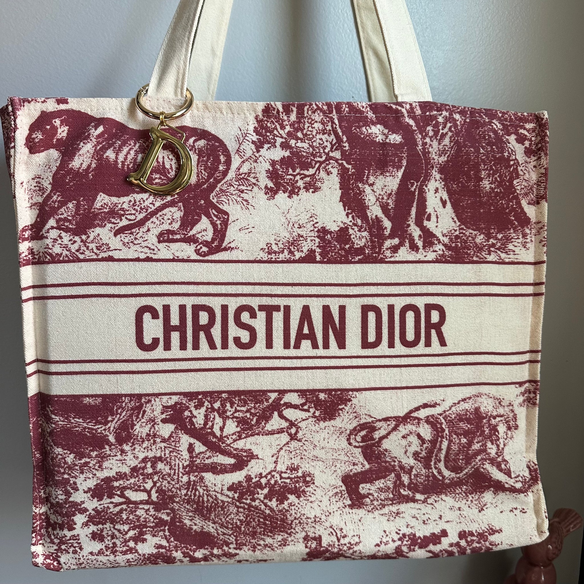 Christian dior canvas tote online