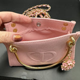 The Junco Crossbody Bag with Gold Handles - Pale Pink Dior