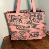 The Tote Bag - Canvas Dior in Pink/Gray