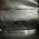 The Junco Crossbody/Clutch - Vintage Gucci Bamboo Cosmetic Bag in Black Leather