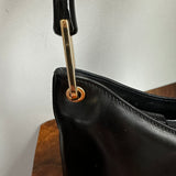 The Grackle - Vintage Gucci Bamboo Shoulder Bag in Black Leather