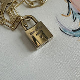 Key to My Heart - Brass LV Padlock & Key - Double Layer Necklace