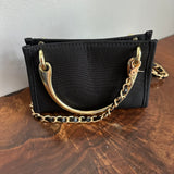 The Junco Crossbody Bag with Gold Handles - Black Dior