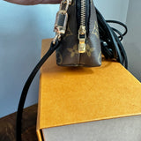 The Junco Crossbody - Vintage Monogram in Black Fringe