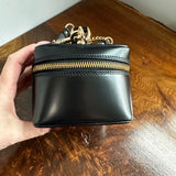 The Junco Crossbody/Clutch - Vintage Gucci Bamboo Cosmetic Bag in Black Leather