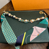 The Swan Crossbody - Vintage LV Taiga Leather in Dark Green