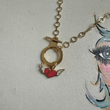 Repurposed LV Keyring with LV Winged Heart Charm Necklace (w/LV BOX!)