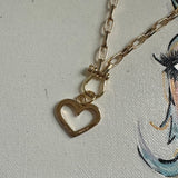 Repurposed LV Heart Charm Necklace