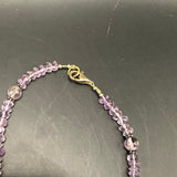 Purple LV Pendant on Amethyst Beaded Necklace