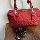 The Full Falcon Crossbody/Handbag - Vintage Gucci in Red Canvas