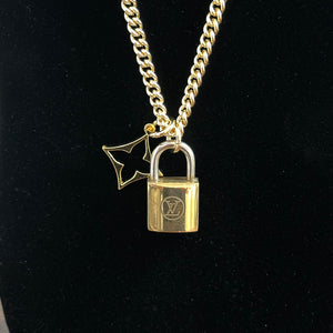 Upcycled LV Padlock Necklace