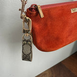 Tiny Upcycled Brown GG Bag Charm/Keychain