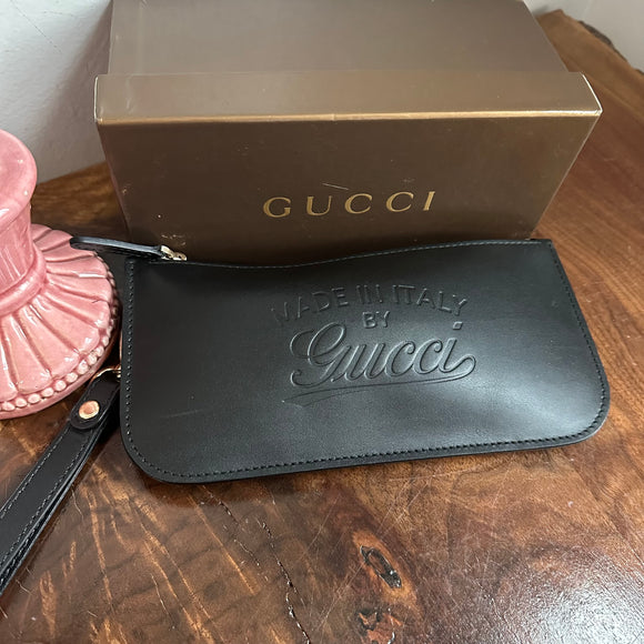 The Junco Wristlet - Vintage Gucci Leather in Black