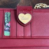 The Junco Wallet on Chain - Vintage GG in Red Patent Leather