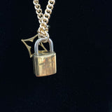 Upcycled LV Padlock Necklace on Gold Filled Chain